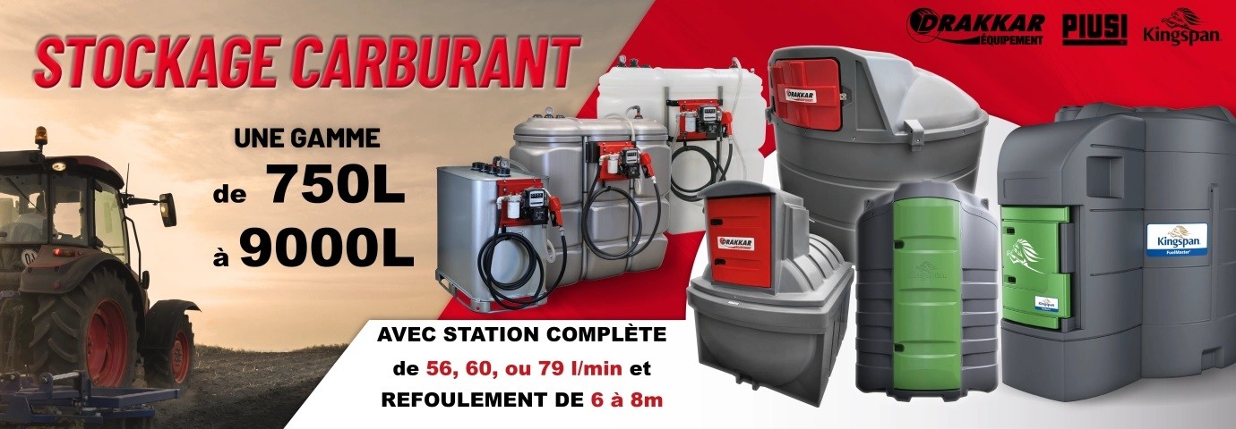 Cuve de stockage de 700 à 9000 litres pour gasoil, GNR et fioul